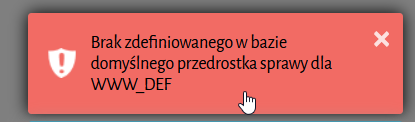 Widok błędu pojawiającego się na ekranie